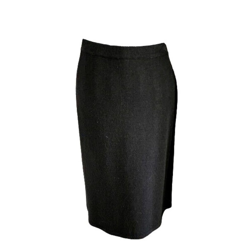 ANTONELLA PREVE Vintage Knit Pencil Skirt With Back Slit In Black Size LG